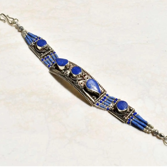 Tibetan silver gemstone ethnic bracelets - Picture 4 of 15